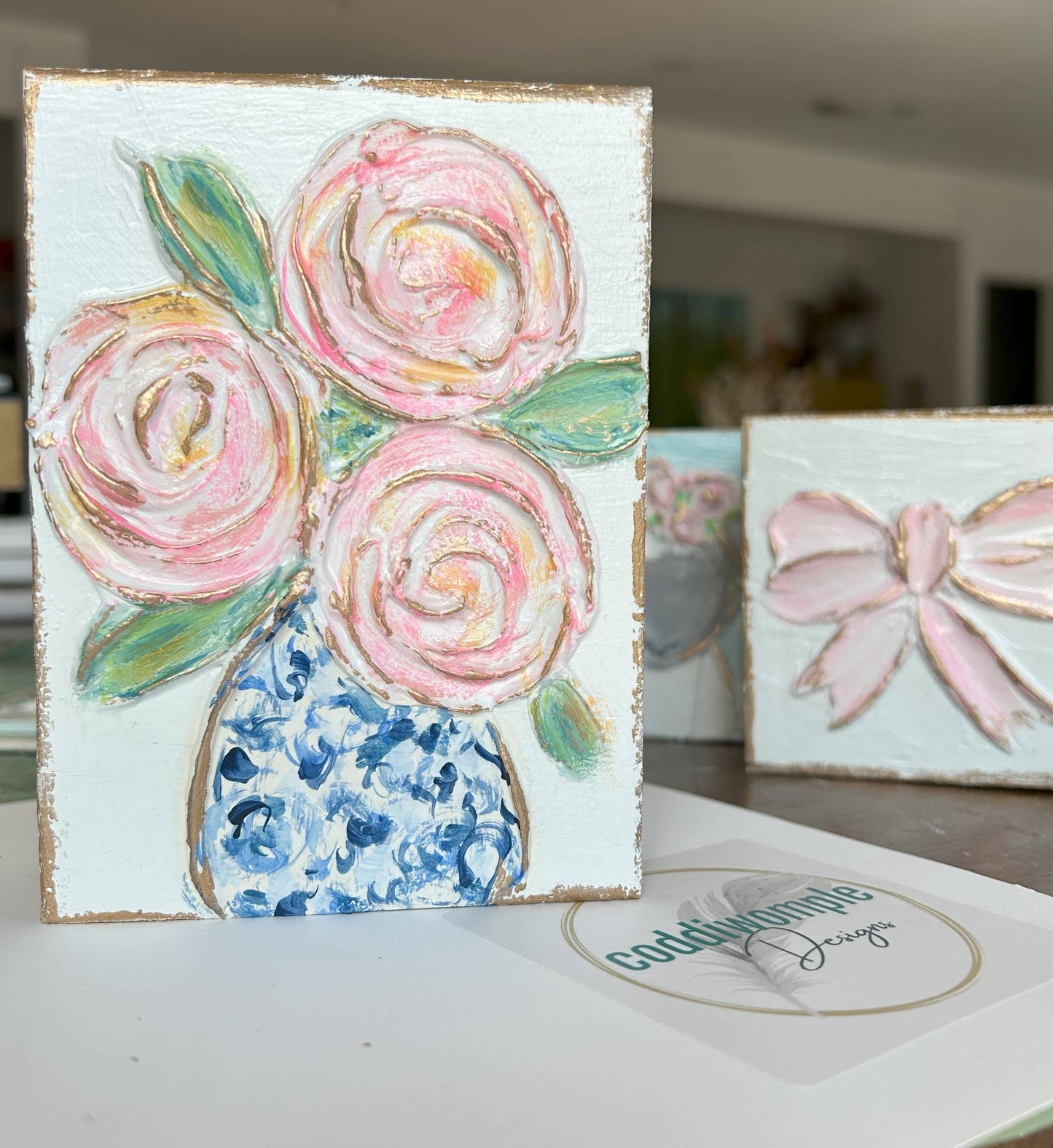 Painting - Pink Roses on Wood