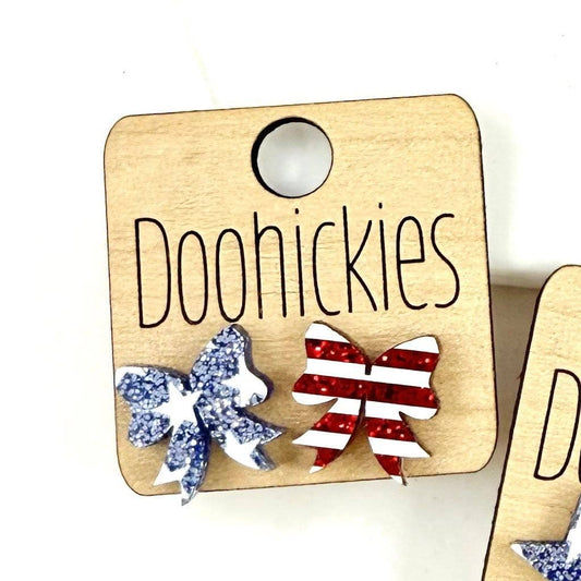 Earrings - Acrylic Bows: Brookhaven (studs)