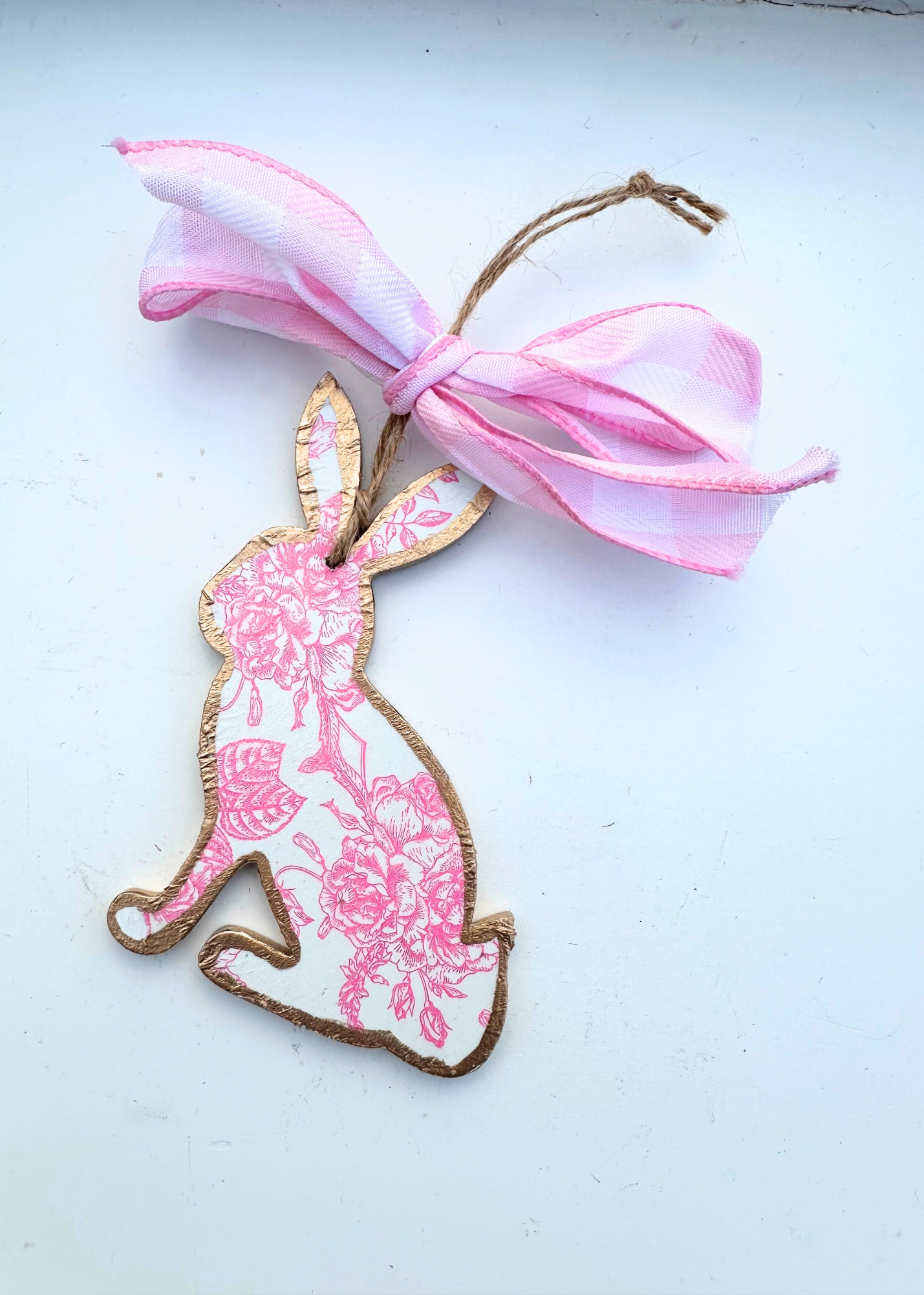 Ornament - Bunny Pink Flowers
