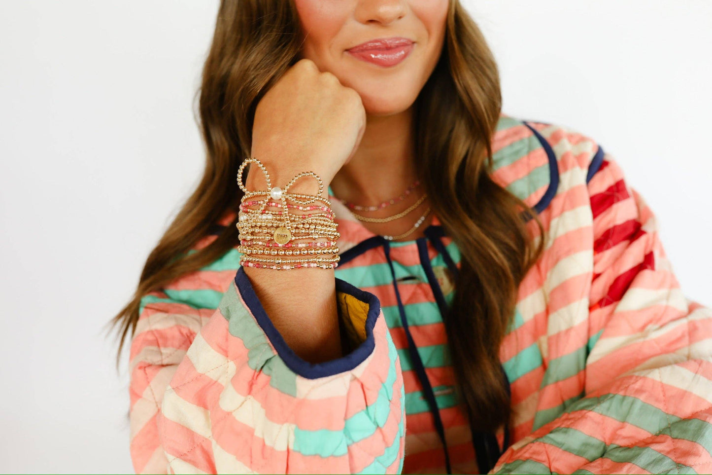 Bracelet - Gold+Charm Pray