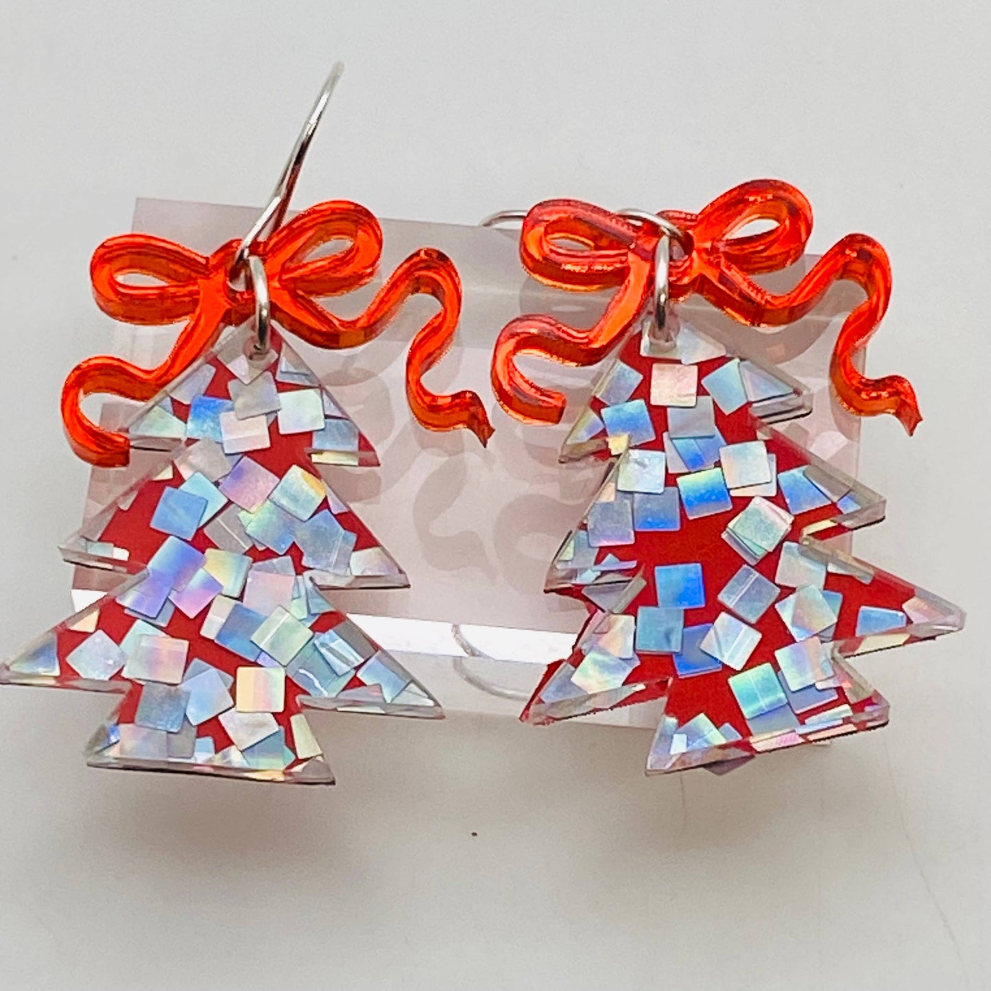 Earrings - Tree - Confetti: Red Pixie Dust