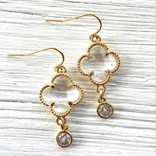 Crystal Quatrefoil Earrings