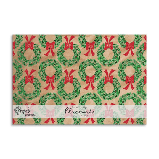 Paper Placemats - Christmas Wreaths