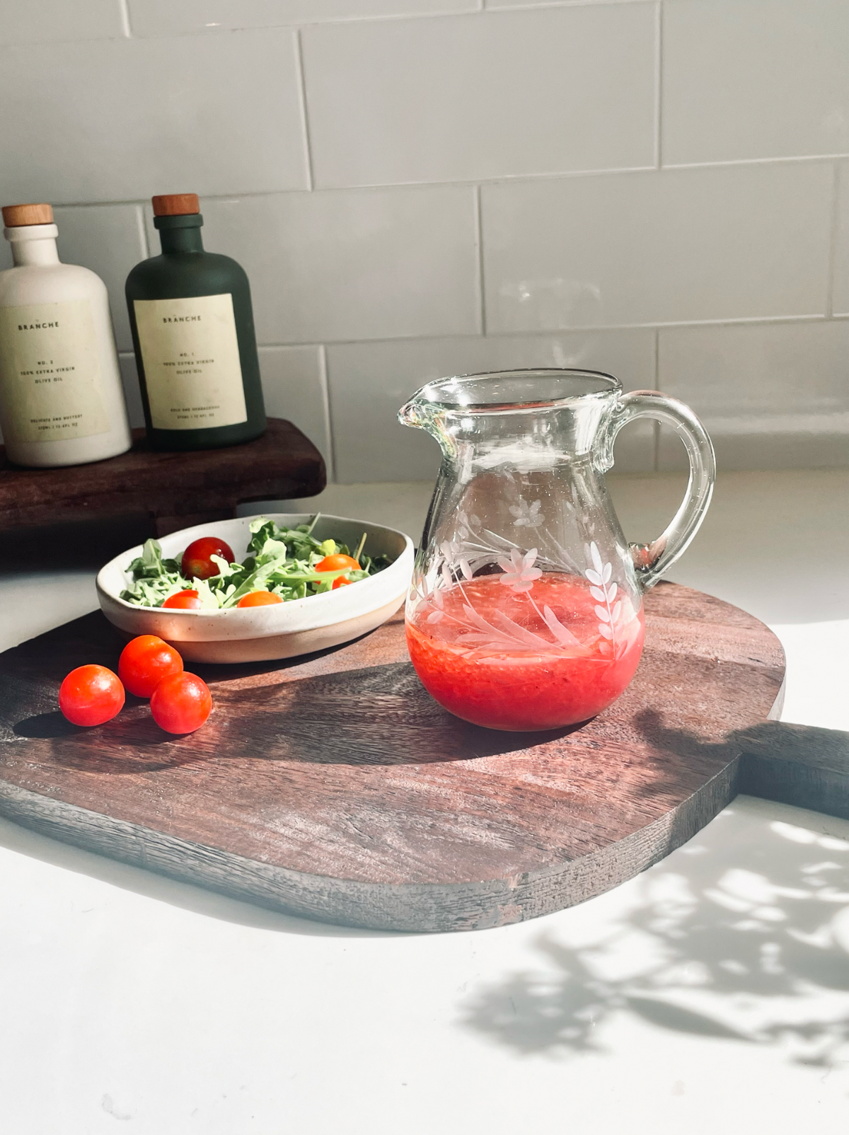 Pitcher - Hand-Etched Blown Petite Pitcher
