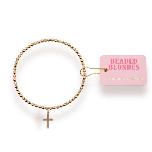 Bracelet - Gold+Charm - Cross