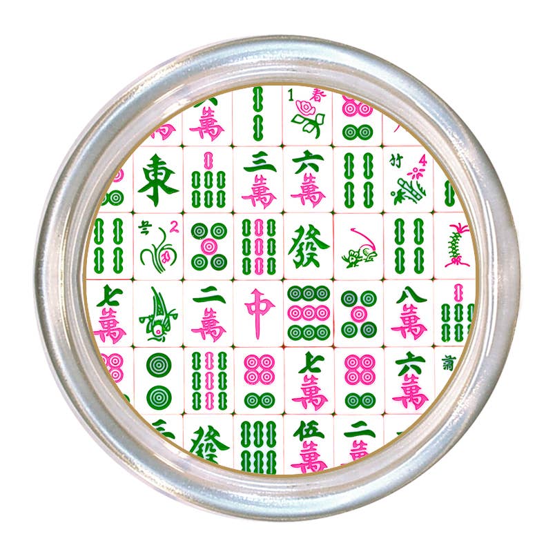 Coaster featuring the Pink and Green Mahjong pattern