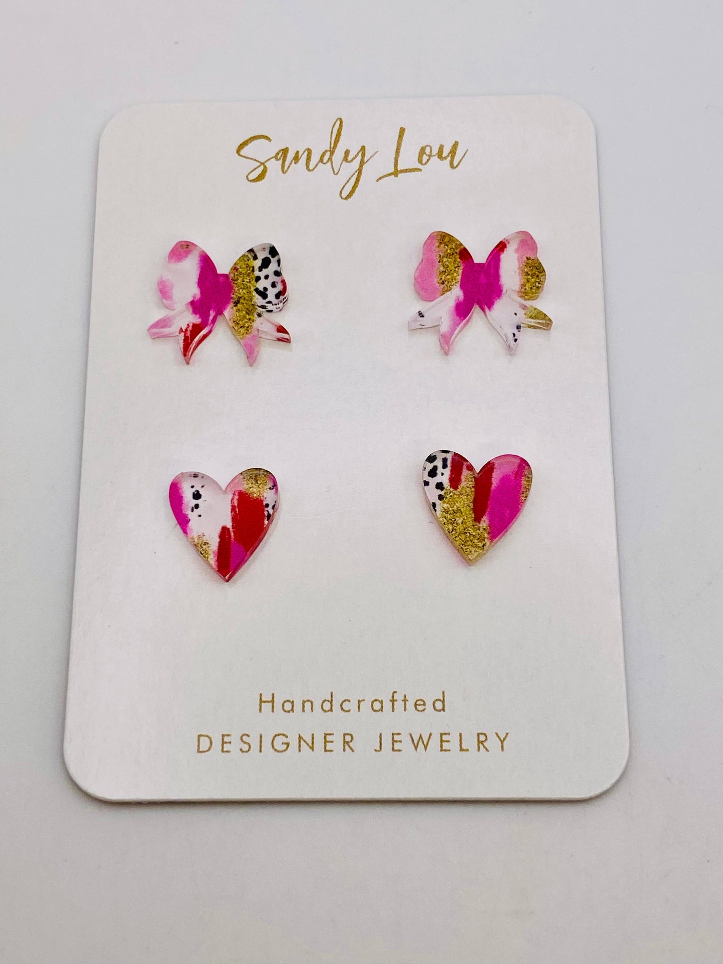 Earrings - Hearts & Bows Studs - Assorted