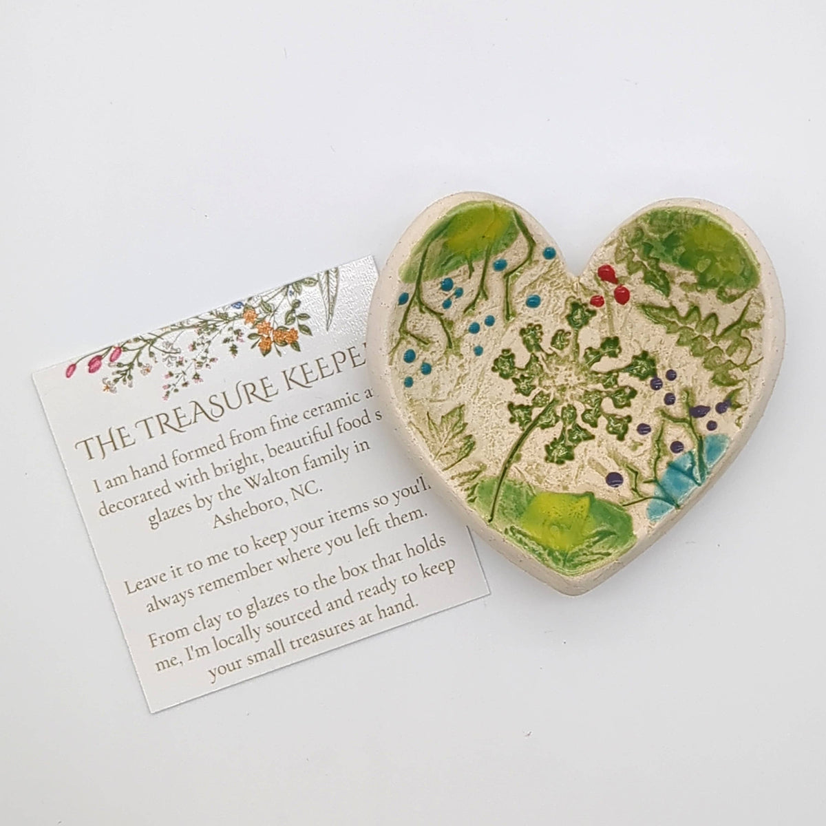 Trinket Dish - Heart with Pressed Flowers