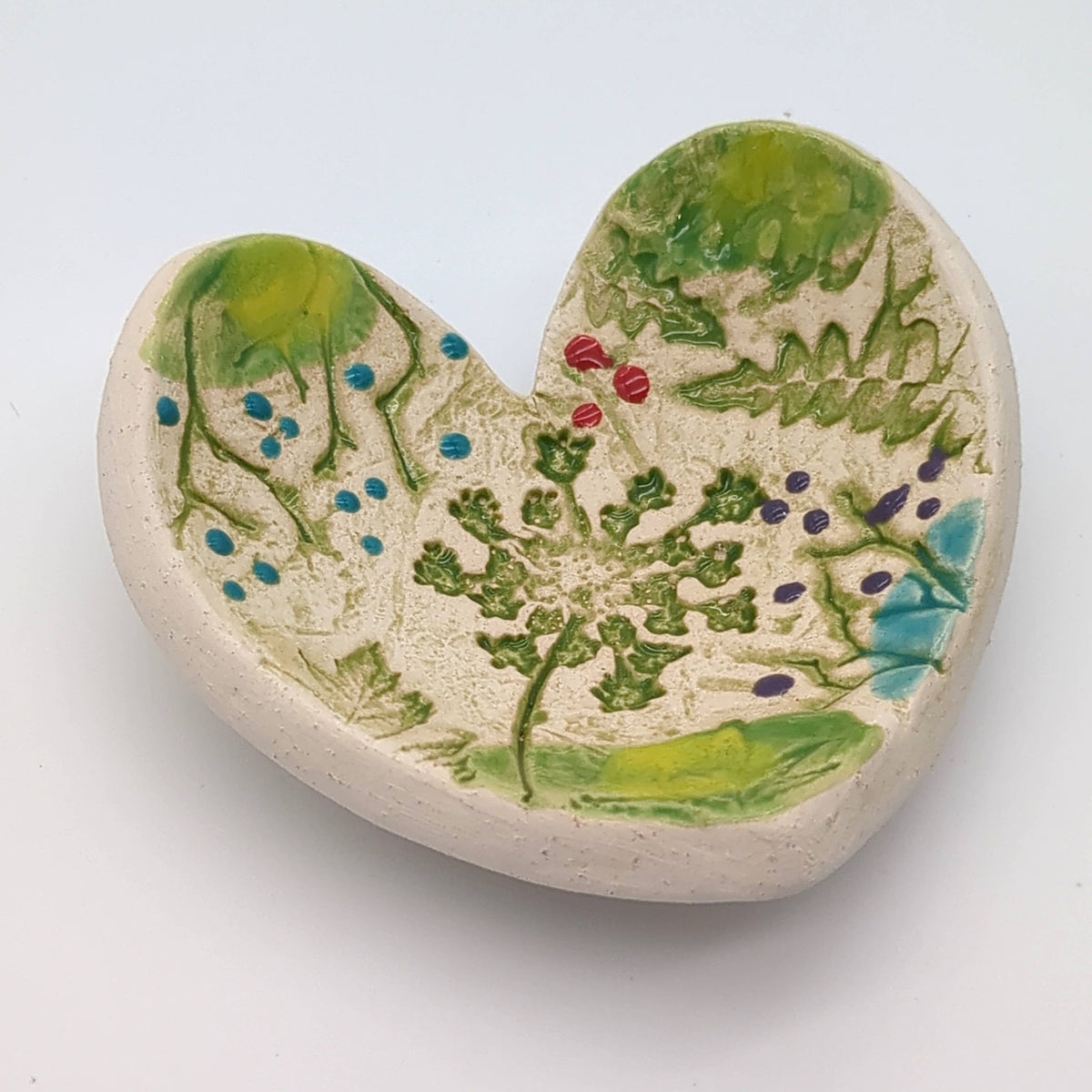 Trinket Dish - Heart with Pressed Flowers