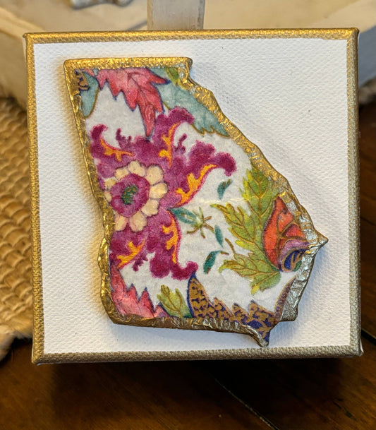 State of Georgia Tobacco Leaf Canvas Art
