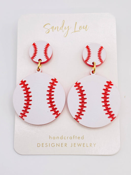 Earrings - Baseball