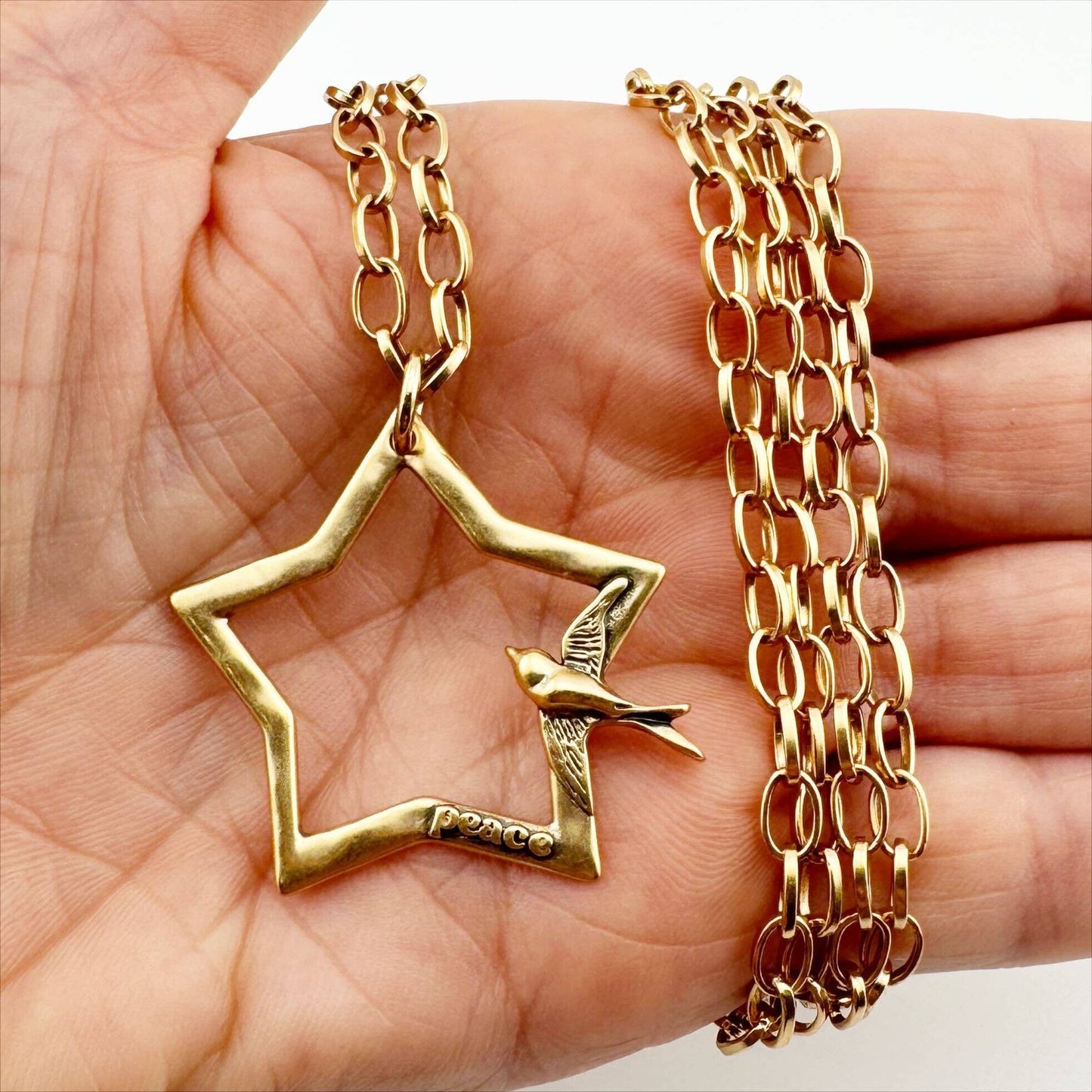 Star, Bird and Quartz Necklace
