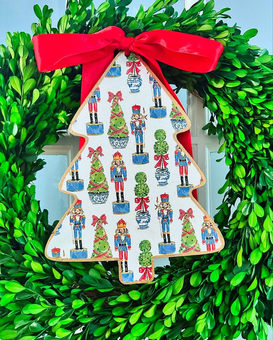 Door Hanger - Chinoiserie Nutcracker 12" Tree