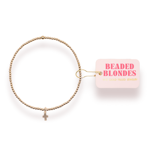 Bracelet - Gold+Charm - Cross Mini