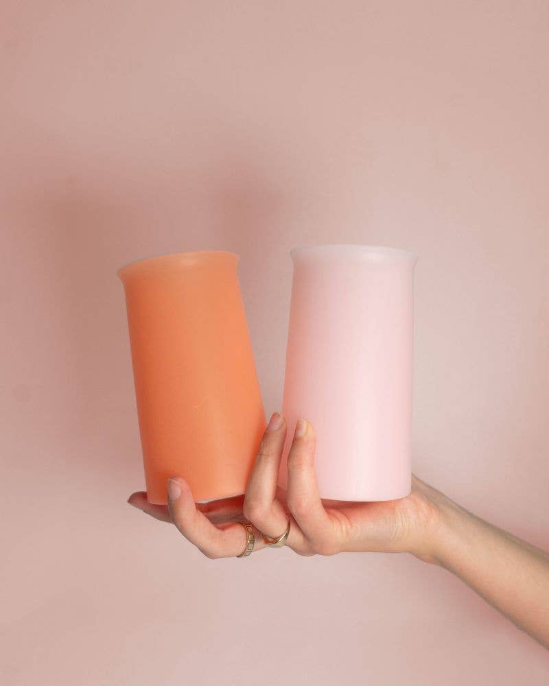 Silicone Unbreakable Highball Glasses:  Peach + Petal
