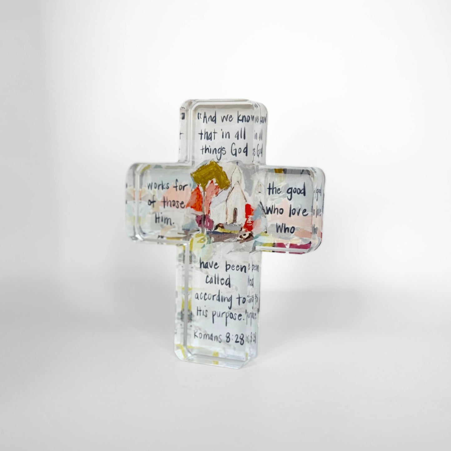 Acrylic Cross - Church - Romans 8:28