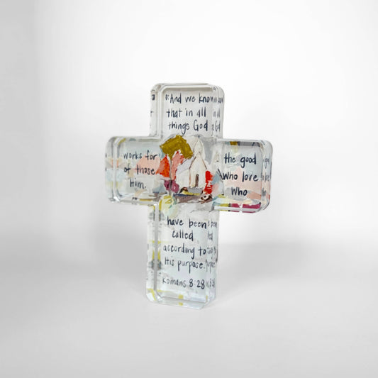 Acrylic Cross - Church - Romans 8:28
