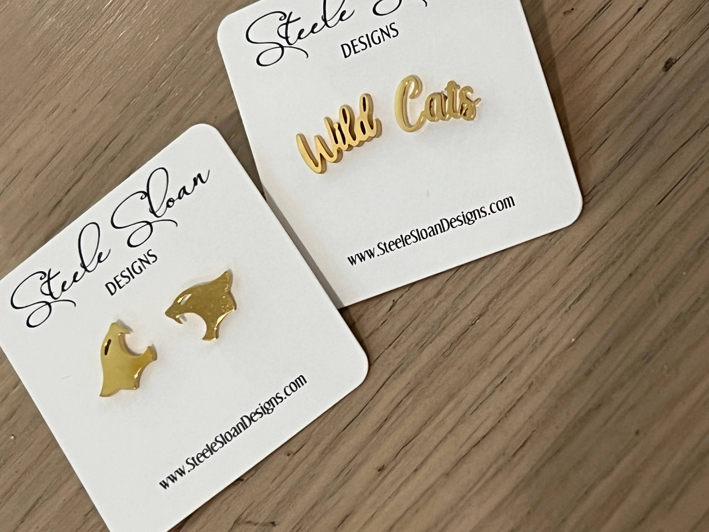 Wild Cats Stud Earrings (Dunwoody High School or University of Kentucky)