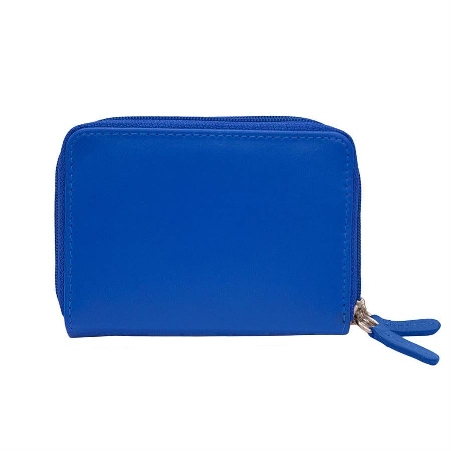 Leather Double Zip Accordion Wallet