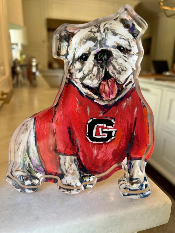 Acrylic Mascot - Bulldog - UGA "G" Jersey