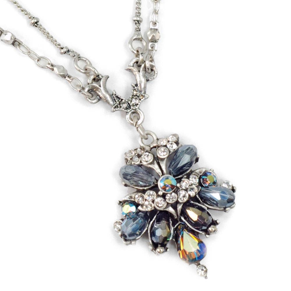 Necklace - Crystal Cluster Fan
