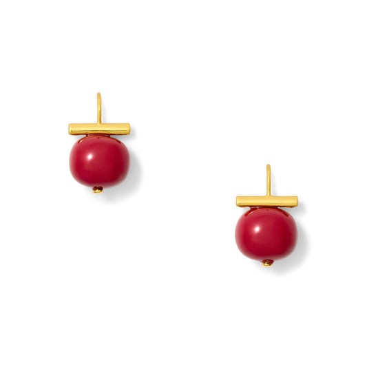 Earrings - Forever Fave Pebble Pearl - Claret Red