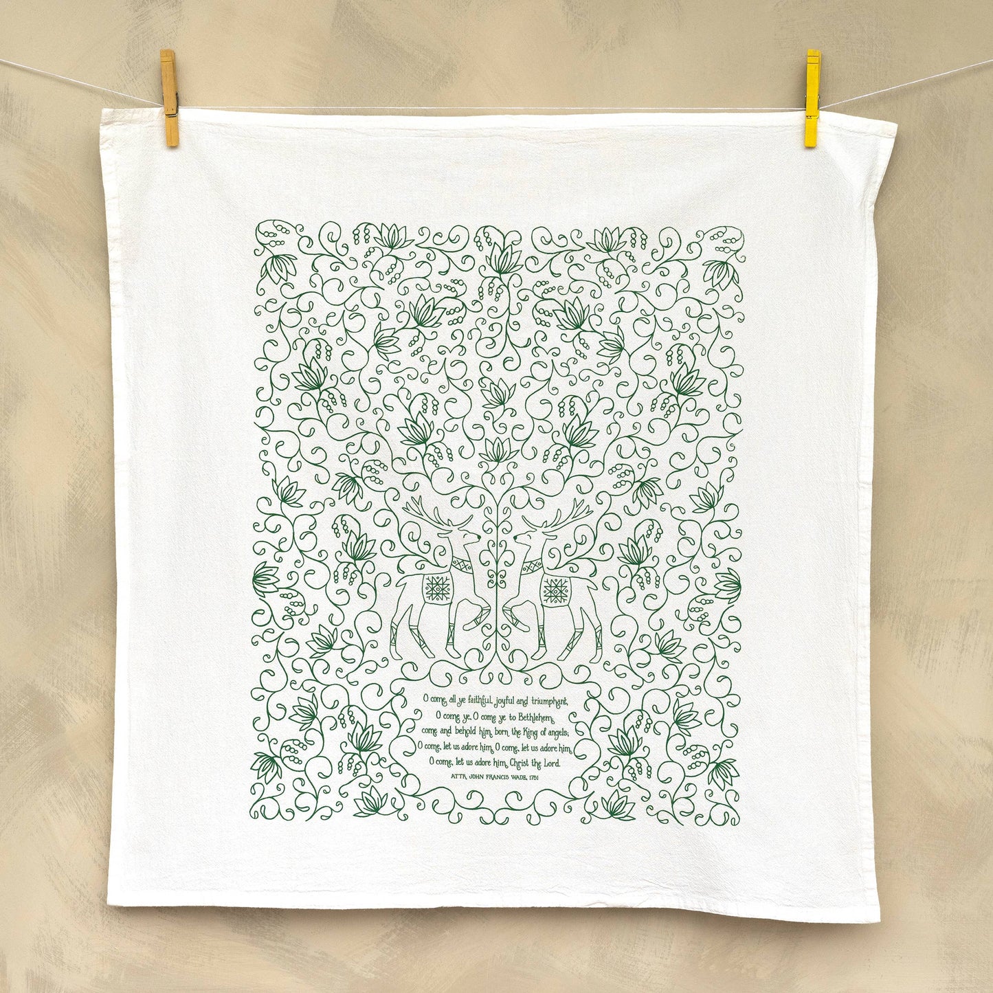 Hymn Tea Towel:  O Come All Ye Faithful