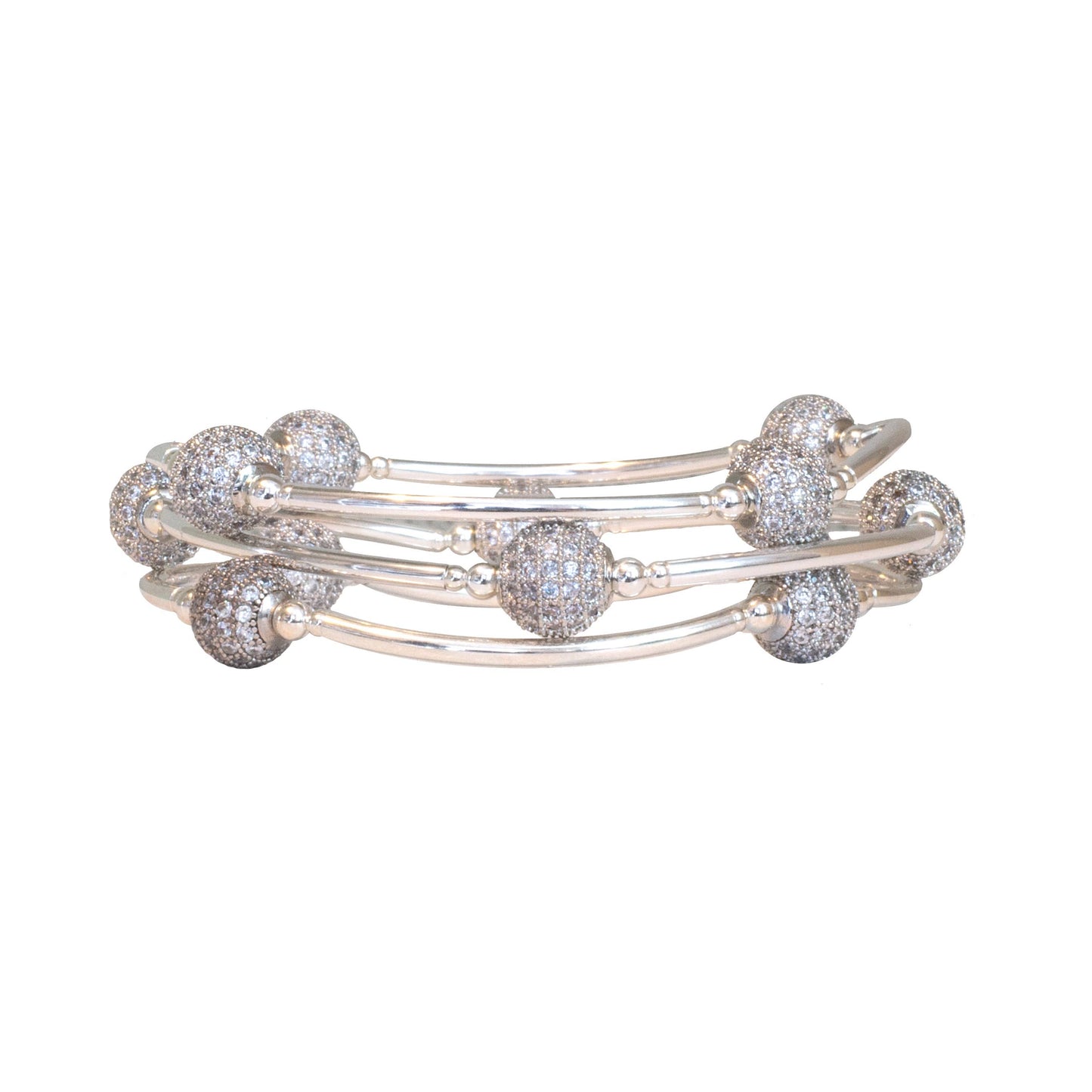 Bracelet - Blessing - 8mm Crystal Pave in Sterling Silver - Standard