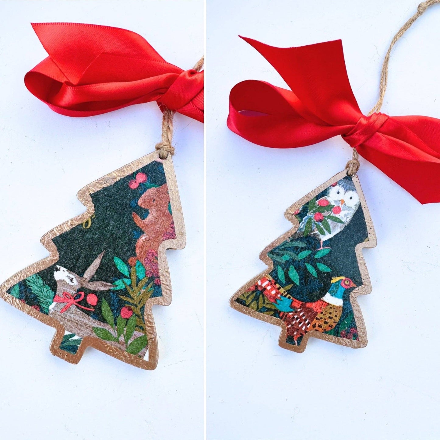 Ornament - Owl+Pheasant - Tree