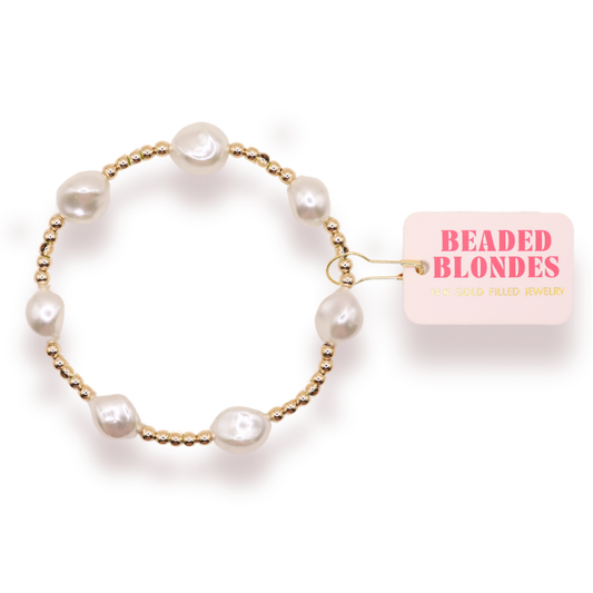 Bracelet - Pearl/Gold Sadie