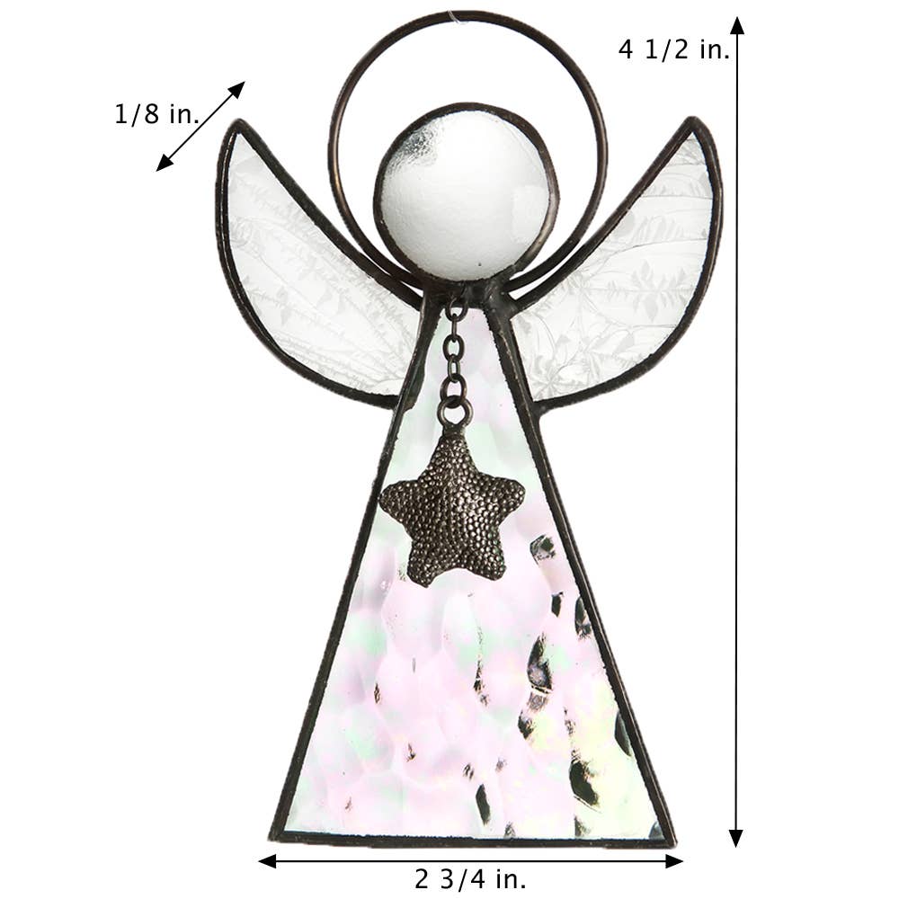 Clear Iridescent Glass Angel Sun Catcher