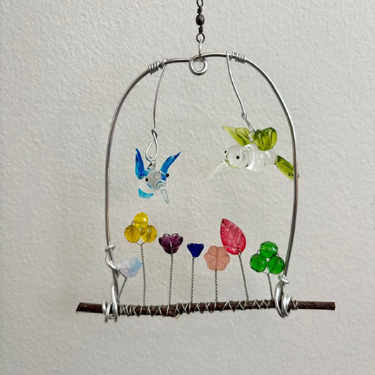 Suncatcher - Hummingbird Couple