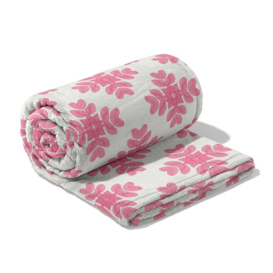 Fleece Blanket - Brushstrokes Pink by Laura Park Designs