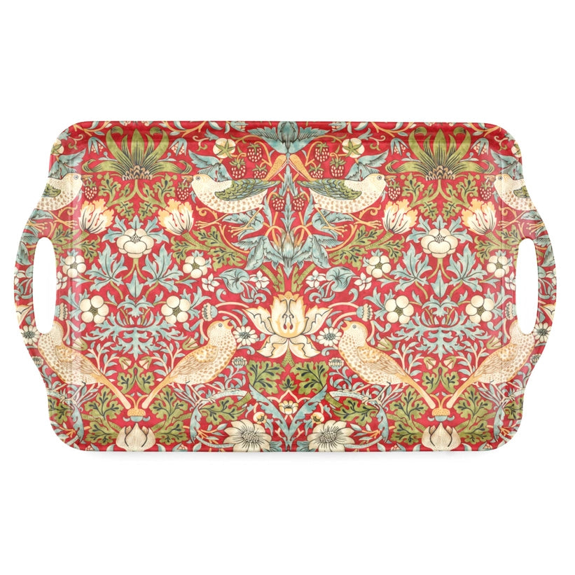 Tray - Handled 18.9" - Strawberry Thief (Red)