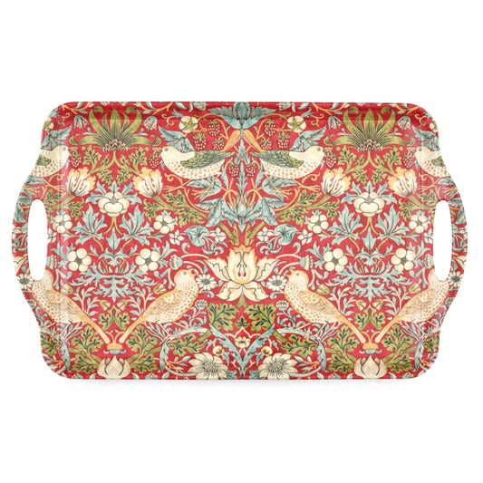 Tray - Handled 18.9" - Strawberry Thief (Red)
