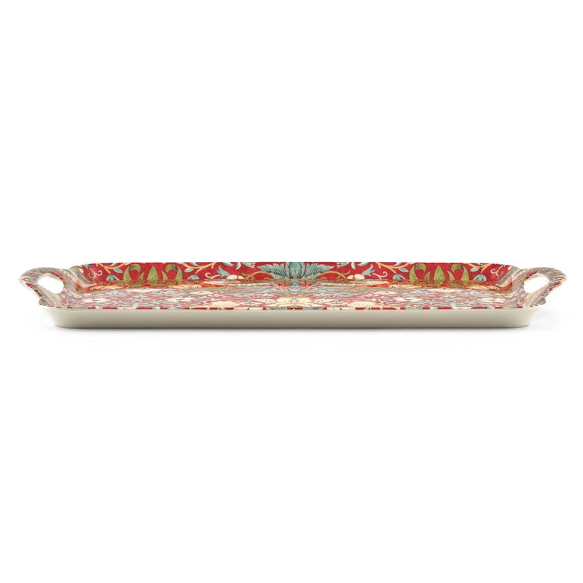 Tray - Handled 18.9" - Strawberry Thief (Red)