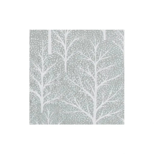 Cocktail Napkins - Winter Trees / Silver
